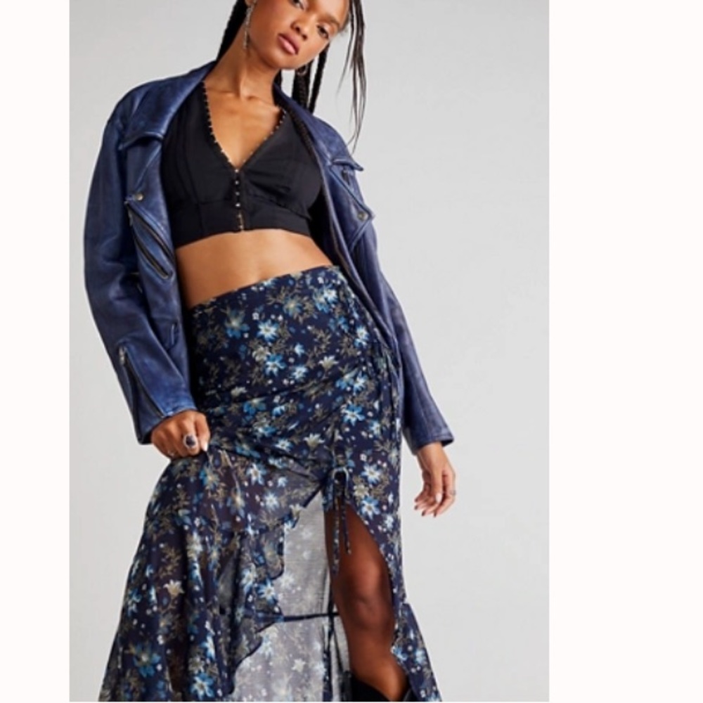 Free People Ruffle Edge Maxi Wrap Skirt